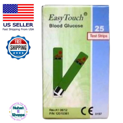 3 x Easy Touch Test Strips For BLOOD GLUCOSE Level Check - 25 Test Strips