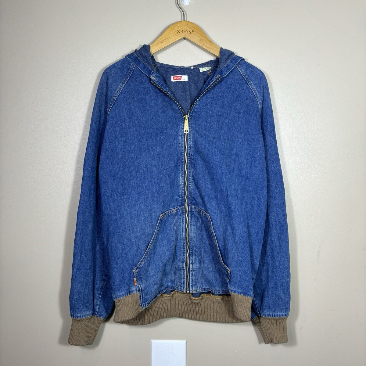 Levis Vintage Clothing Orange Tab Hooded Denim Jacket LVC Blue 