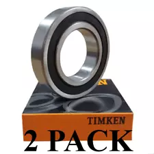 (2 PACK) 6305-2RS/C3 TIMKEN Double Rubbers Seal Ball Bearing 25X62X17mm NEW USA
