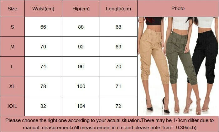 Summer Ladies 3 4 Trousers Women s Three Quarter Elasticated Waist Pants