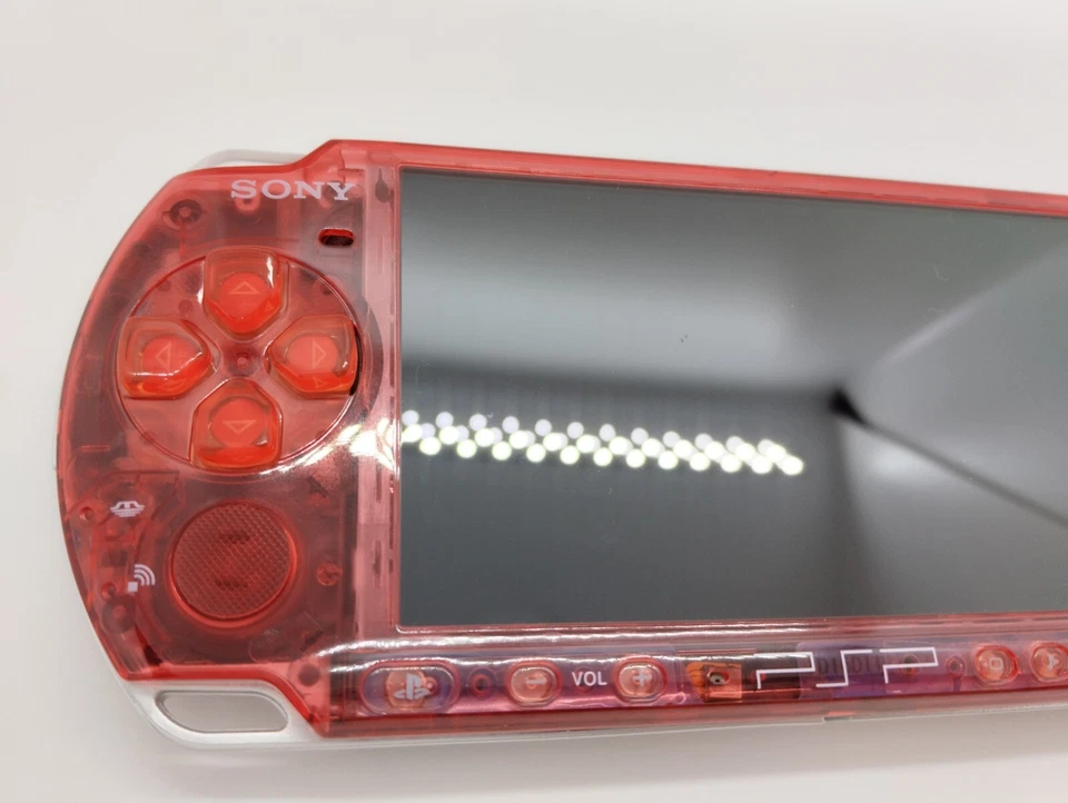 Sony PSP-3000 Playstation Portable Handheld Console Clear Red Shell Custom - Image 4 of 4