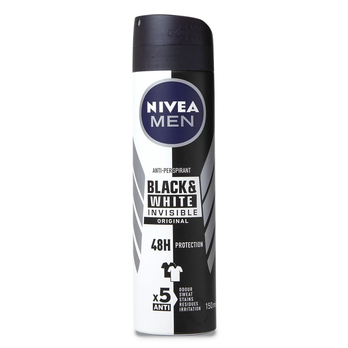 6 x NIVEA Men Invisible Black & White Anti-Perspirant Deodorant Spray 150ml - Image 4