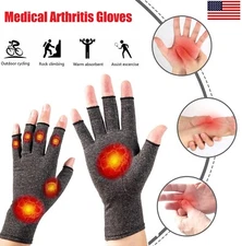 1Pair Copper Arthritis Compression Gloves Pain Relief Medical Hand Support Brace