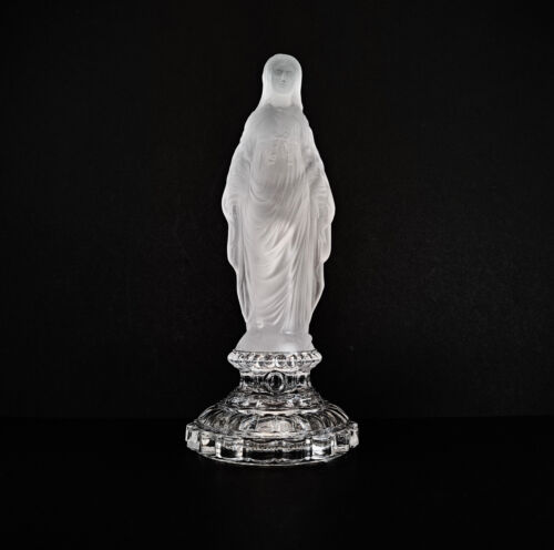 Figurine Madone Vierge au serpent en cristal dépoli Baccarat XIXᵉ 19ᵉ siècle - Photo 1/17