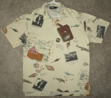 Vintage Polo Ralph Lauren Fishing Shirt Camp USA Earnest Hemingway MINT Pique XL