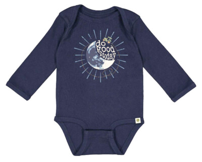 NEW John Deere Navy Blue Long Sleeve Moon Do Good Today Bodysuit 6 12 18 Months