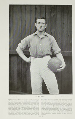 1896 Original Sporting Aufdruck & Text Fußball ~ C. Parry Everton