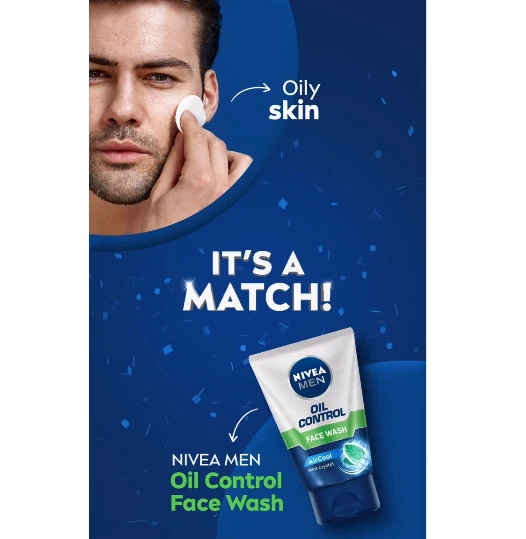 Nivea Men Oil Control Face Wash - Gel Nettoyant Peau Grasse 100ml Avec Vitamine C