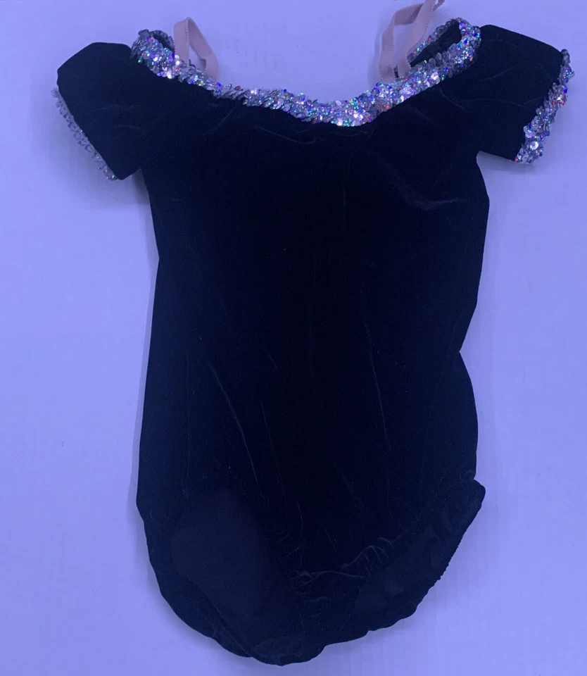 A WISH COME TRUE Costume Dance BLACK/GREEN Bodysuit/Poodle Skirt/Ties  S/11-12 - Image 3 of 4