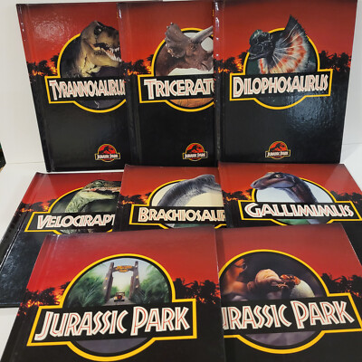 Jurassic Park Movie Picture Book Hardcover Complete Set of 8