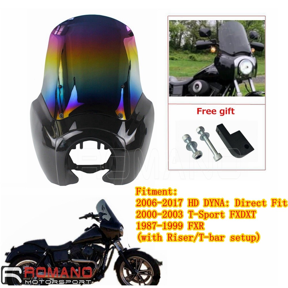 Front Fairing w/15"" Windshield For Harley Dyna FXDXT T-Sport Iridium Windscreen