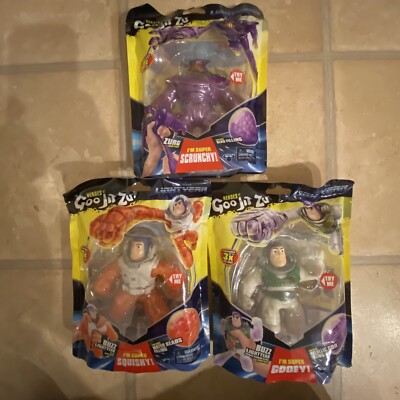 2022 Disney Pixar LIGHTYEAR Set Of 3 BUZZ Heroes of Goo Jit Zu Action Figure Toy