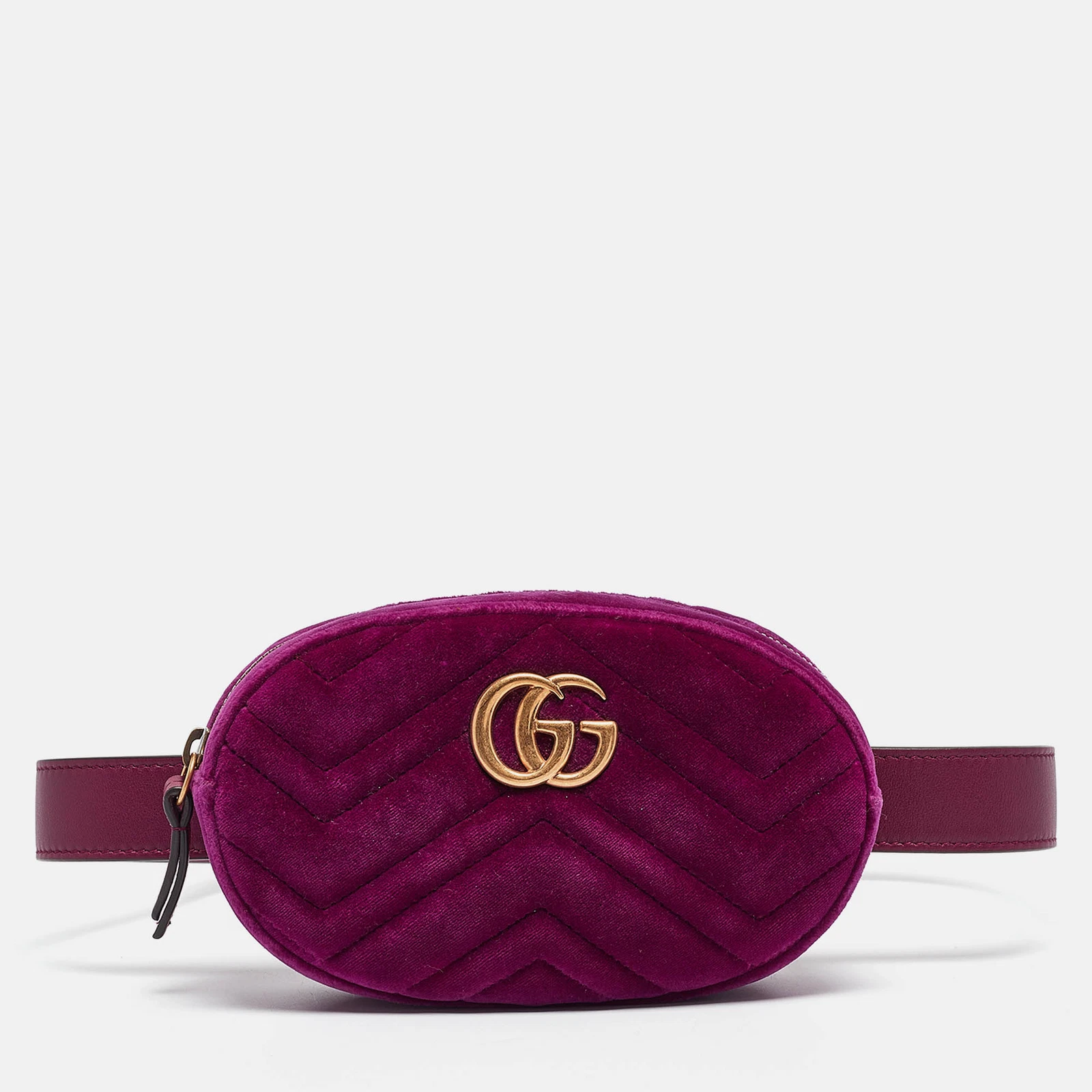 Sac ceinture violet Gucci Matelasse Velvet Mini GG Marmont