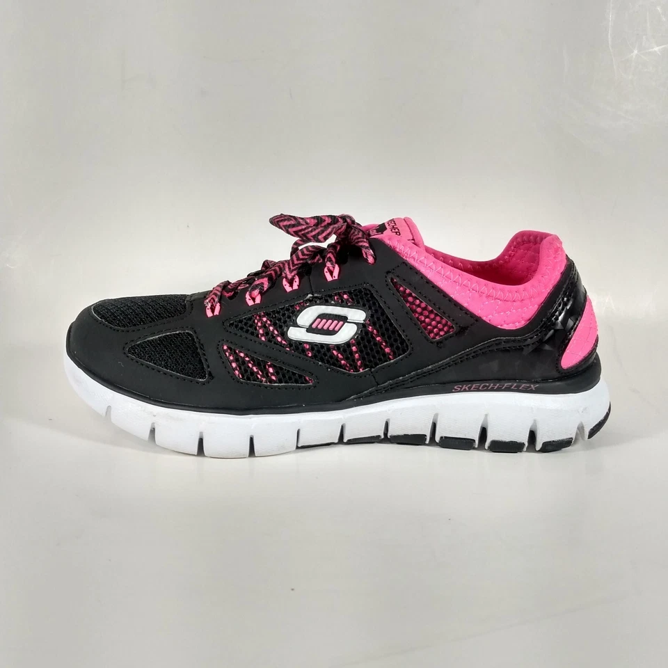 Skechers Relaxed Fit Skech Flex Womens 7 Gel Infused Black And Pink  Sneakers  - Image 4 of 4