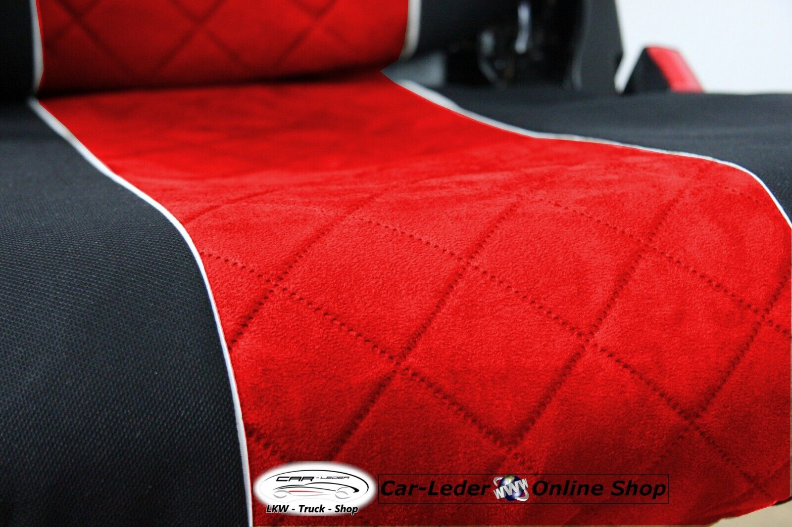 LKW Sitzbezüge Schonbezüge schwarz rot passend für MAN TGA TGX TGS TGM TGL
