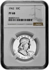 1962 50C Proof Silver Franklin Half Dollar NGC Graded PF 68 White Coin