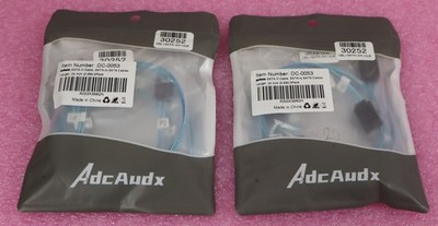 Lot of 6 ADCAUDX DC-0053 SATA-III Cable 24'', 2x3Pack Ultra Thin, Blue Latch