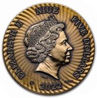 2022 Niue S$5 Gilt Twelve Olympians Bacchus High Relief 2 Oz. NGC MS70 Antiqued — photo 5