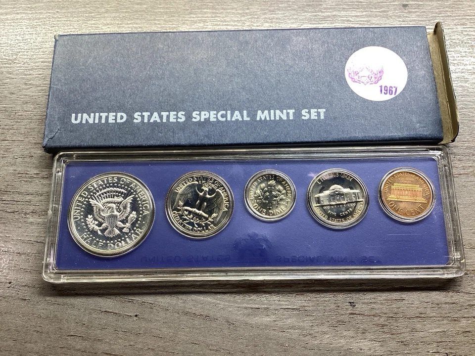 1967 Special Mint Set (SMS) with 5 Coin in Original Packaging Box 061925 62tk - Image 2 of 4