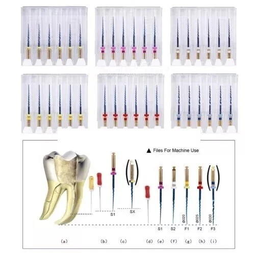 Dentale Endo Rotante File Calore Attivato Conico Oro NITI Uso Motore 21/25mm - Foto 2 di 29