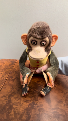 Vintage Musical Jolly Chimp Cymbal Monkey Toy WORKS w Box Made in