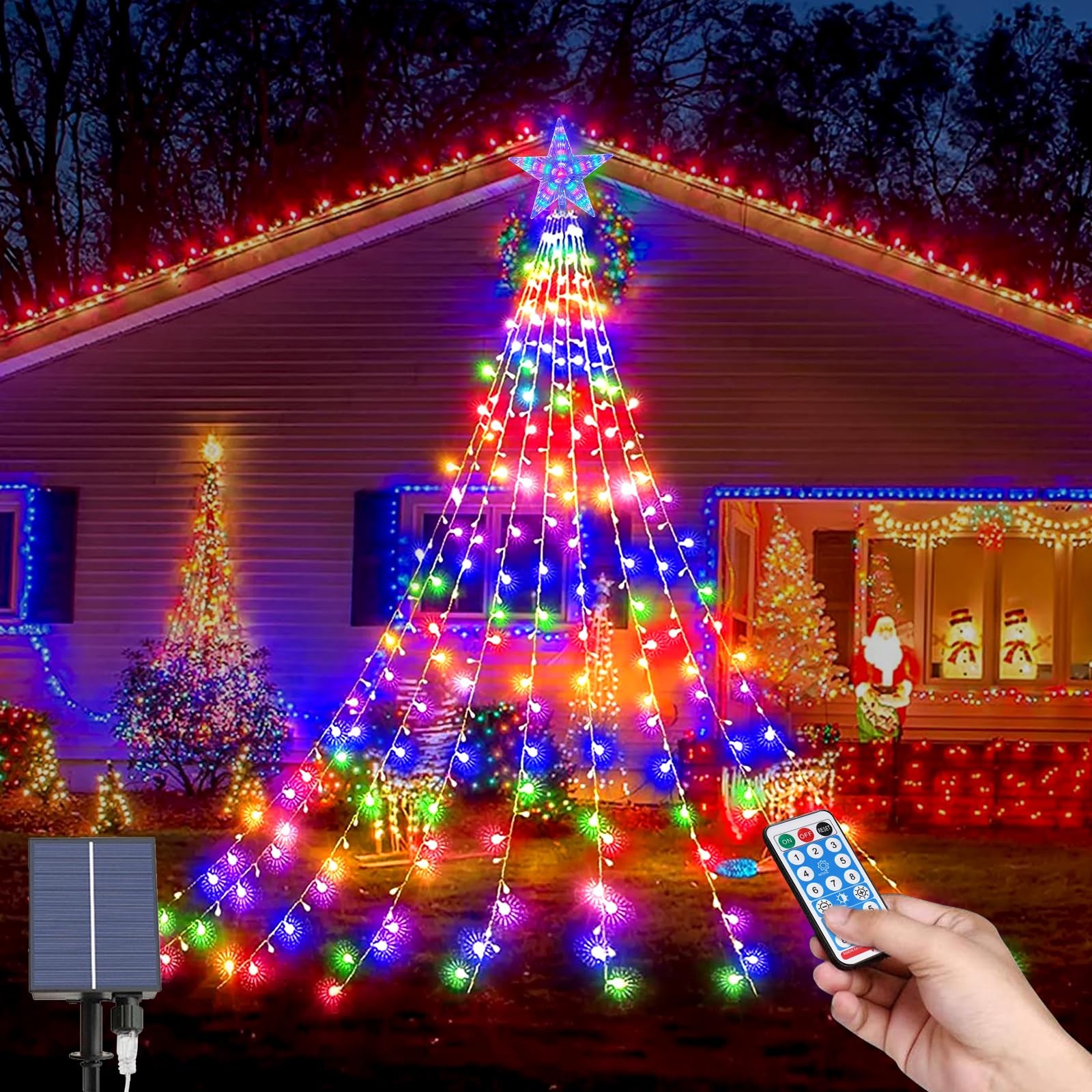 Éclairage solaire Noël 9 * 2M étanche pour illuminer vos soirées d'hiver