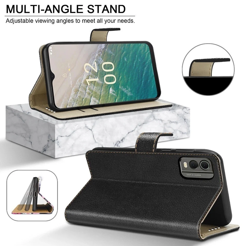 For Nokia C32 C12 G21 C21 Plus X10 X20 Phone Case PU Leather Flip Stand Cover - Image 2 of 4