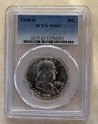 1958 Denver Mint Franklin Half Dollar - PCGS MS63 - FREE SHIPPING!