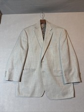 Lauren Ralph Lauren Jacket Gray Polyester Rayon Linen Sport Coat Paisley 40 S