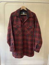 Swanndri Men’s Wool Overshirt 2XL 100% Pure New Wool Check Red & Black