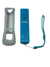Blue 2 in 1 Motion Plus Remote Controller for Wii Wii U - Tested Mint w/Silicone