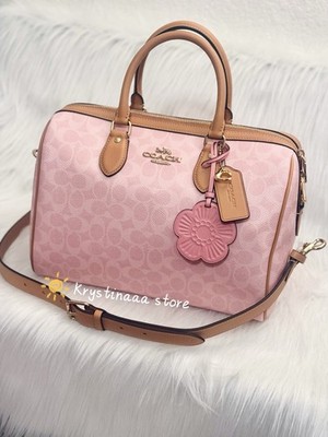 NWT Coach CEA19 Rowan Large Satchel Bag In Signature in Powder