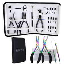 Hair Extension Tools Kit 10-in-1   Micro Bead  Tape-In Pliers Cutter Loop Tool