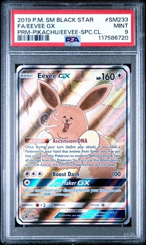 2019 POKEMON SM BLACK STAR PROMO #SM233 FULL ART/EEVEE GX PSA 9