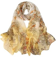 Pokeedioty Scarfs for Women Lightweight Scarves Elegant Floral Pattern Yh-124