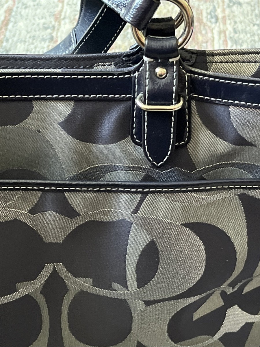 Coach Canvas Gallery Optic Signature Tote Bag In Blue Jacquard