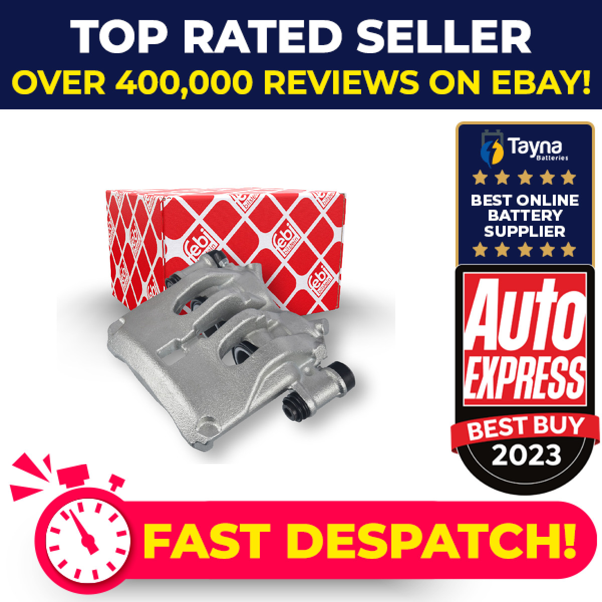 Brake Caliper fits MERCEDES SPRINTER 906 1.8 Front Left 2008 on M271.951 Febi