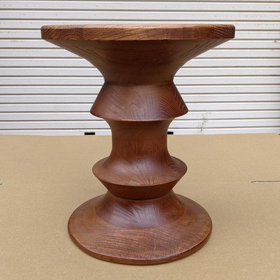 Eames Turned Stool Shape A Wood Brown Reproduction Type A not Herman Miller