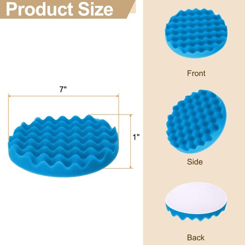 4-Piece Waffle Pad Sponge Polishing Wheel Set For Detailing Cleaning 5 Inch