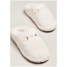 Maeve Anthropologie Cream Faux Shearling Mule Slippers Womens 9 Off White