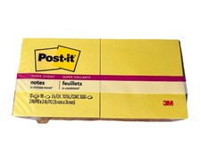 Post-It Super Sticky Notes - 3"x3" - 90 notes x 12 - Total of 1080 notes - NEW