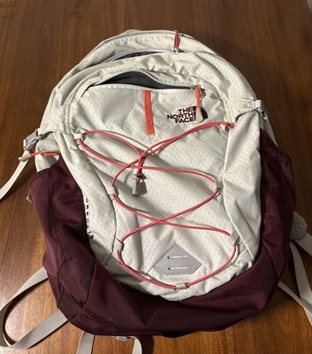 The North Face Borealis Backpack | Laptop Hiking Pack | Gray & Burgundy