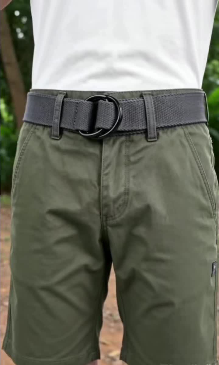Big and Tall Men's Canvas Belt with Double D Ring Buckle, 3XL to
