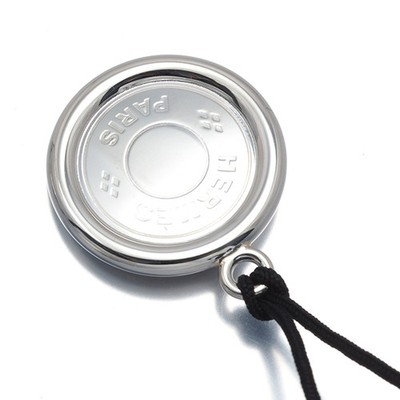 HERMES 925シルバー 円形チャーム Auth HERMES Necklace Clou de Selle 925 Sterling Silver/Cord | eBay