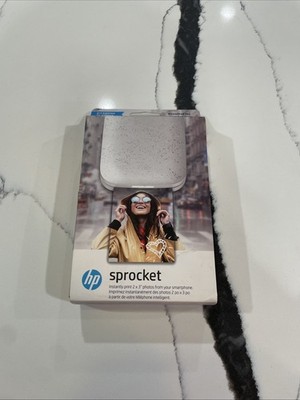 HP Sprocket Portable Smartphone Photo Printer 2x3'' Pics Luna Pearl New 2021