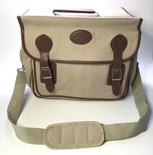 OPTIMA; CANVAS PICNIC BASKET SET - (MADE IN ENGLAND) TAN COLORED