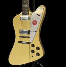 Factory Cream Yellow Electric Guitar Solid Body Mahogany Neck Chrome Hardware