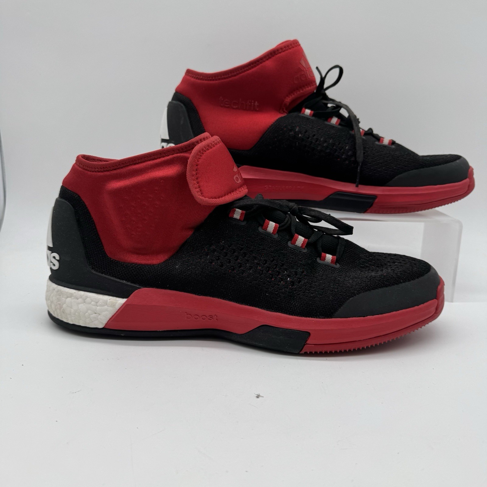 Adidas Crazylight Boost Techfit Basketball Shoes – Black Red – Size 17 US – Used