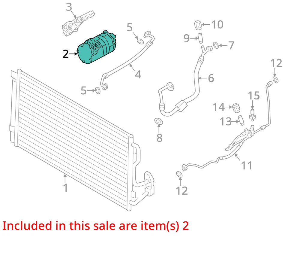 Compresor de aire acondicionado compatible con BMW 320i 5480861 16-18 Foto 3 de 4