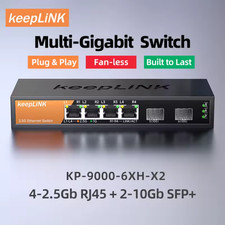 4x 2,5G + 2x 10 GBit  - 6 Port Netzwerk Switc...